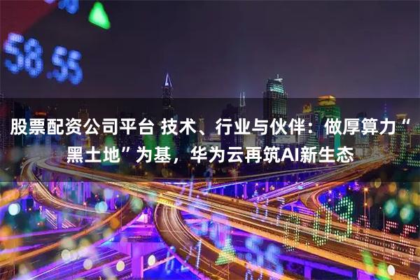 股票配资公司平台 技术、行业与伙伴：做厚算力“黑土地”为基，华为云再筑AI新生态